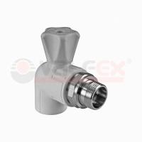 Кран шаровой для радиатора угловой 20х1/2" (60/10) (Valfex) СЕРЫЙ